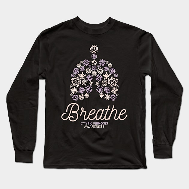 Cystic Fibrosis Shirt | Breathe Awareness Gift Long Sleeve T-Shirt by Gawkclothing